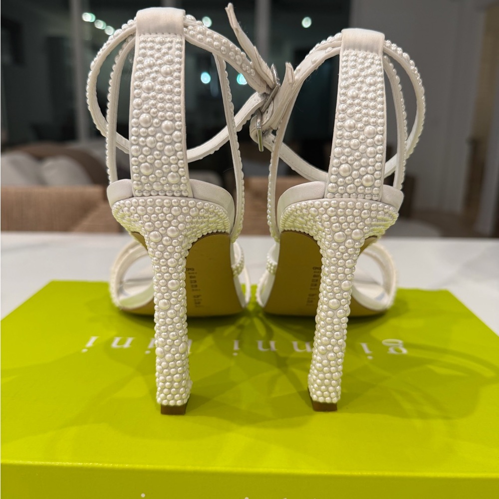 Gianni Bini Pearl White Strappy Heels - Picture 4 of 10
